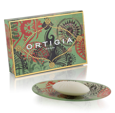 Ortigia Sicilia Fico D'india Glass Plate & Soap